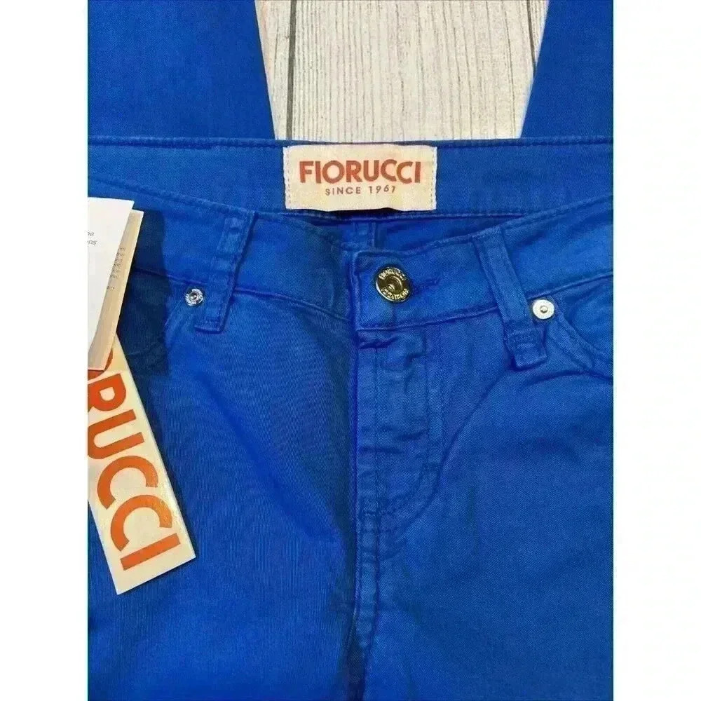 FIORUCCI Women's Skinny Jeans‎ 28 Royal Blue Italia Designer Luxury Low Rise NWT